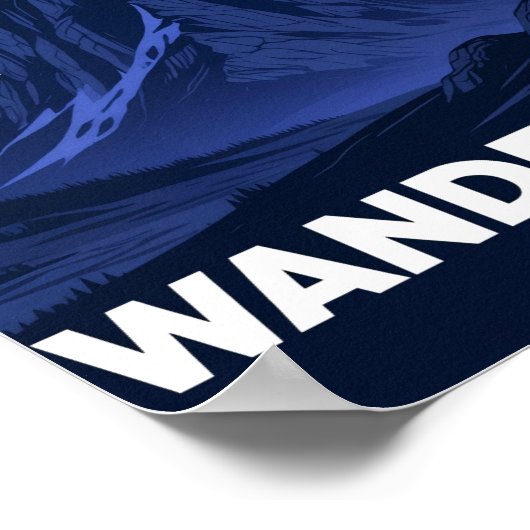 Retro Mountain Nightscape Wanderlust Poster (Hoek)