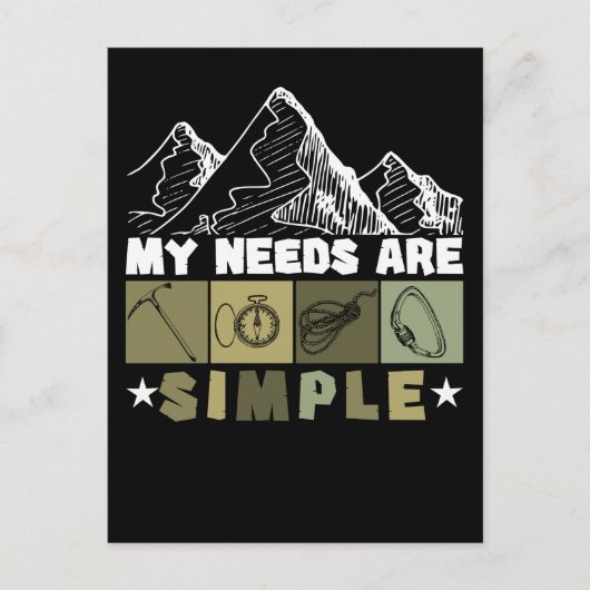 Retro Mountain Rock Climate Hiking Briefkaart (Voorkant)