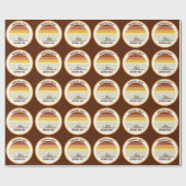 Retro Mountain Sunset Custom Party Cadeaupapier (Vlak)