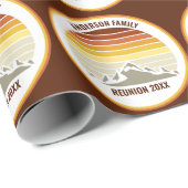 Retro Mountain Sunset Custom Party Cadeaupapier (Rol Hoek)