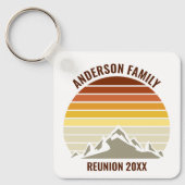 Retro Mountain Sunset gepersonaliseerd Sleutelhanger (Voorkant)