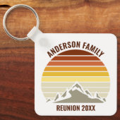 Retro Mountain Sunset gepersonaliseerd Sleutelhanger (Voorkant)