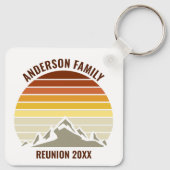 Retro Mountain Sunset gepersonaliseerd Sleutelhanger (Achterkant)