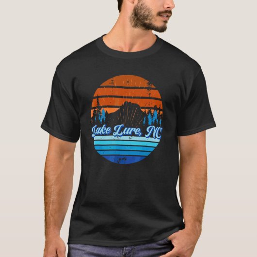 Retro Mountain Sunset Lake Lure Nc T-shirt (Voorkant)