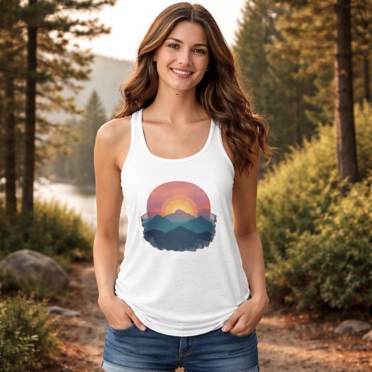 Retro Mountain Sunset - Nature Outdoors Women's Tanktop