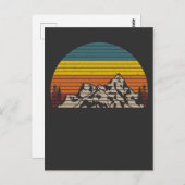 Retro Mountain Sunset Outdoor Hiking and Camping Briefkaart (Voorkant / Achterkant)