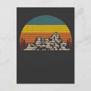 Retro Mountain Sunset Outdoor Hiking and Camping Briefkaart