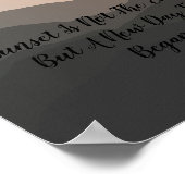 Retro Mountain zonsondergang Landschap fijne Illus Poster (Hoek)