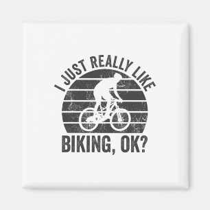 Retro Mountainbike Ik vind fietsen gewoon echt leu Magneet