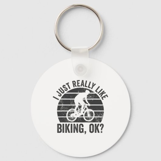 Retro mountainbike Ik vind fietsen gewoon echt leu Sleutelhanger (Voorkant)