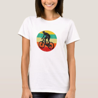 Retro mountainbike silhouet t-shirt