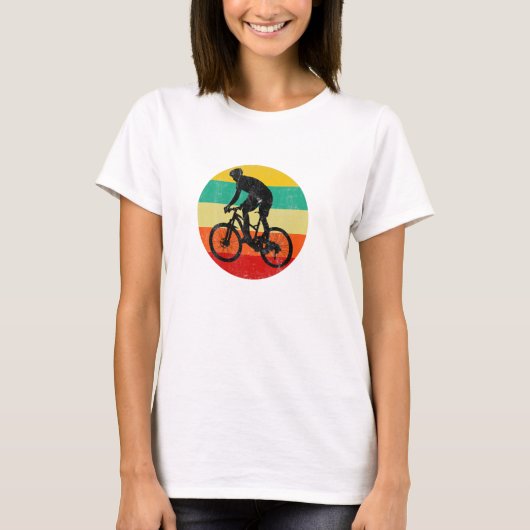 Retro mountainbike silhouet t-shirt (Voorkant)