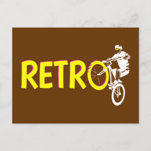 Retro mountainbike wielstandaard briefkaart