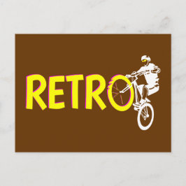 Retro mountainbike wielstandaard briefkaart