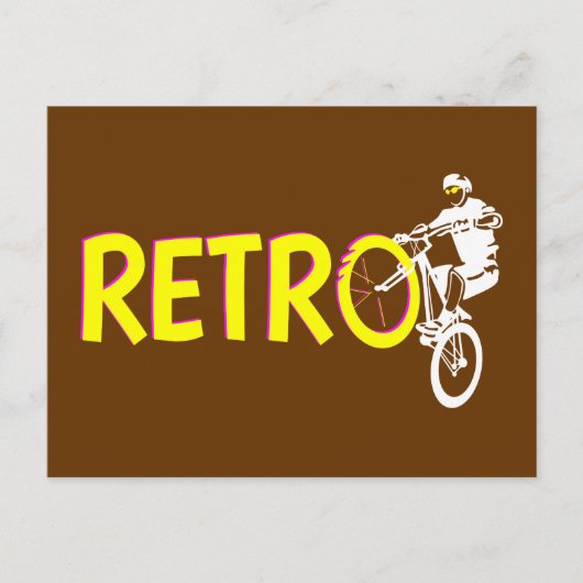 Retro mountainbike wielstandaard briefkaart (Voorkant)