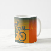 Retro Mountainbiker Hartslag Koffiemok (Voorkant rechts)
