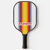 Retro Mountainboard Strepen met Naam Pickleball Paddle (Achterkant)