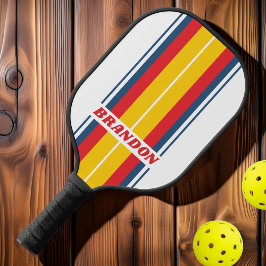 Retro Mountainboard Strepen met Naam Pickleball Paddle