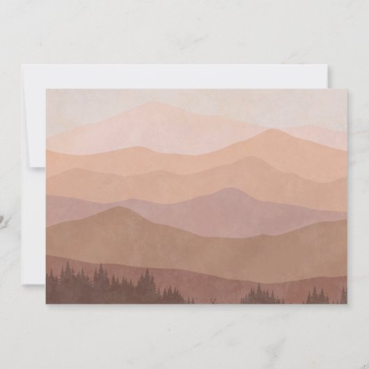 Retro Mountains Dusty Pink Photo Weddenschap Save The Date (Achterkant)