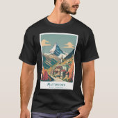 Retro Mountains Matterhorn Zermatt Poster - Minima T-shirt (Voorkant)