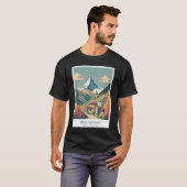Retro Mountains Matterhorn Zermatt Poster - Minima T-shirt (Voorkant volledig)