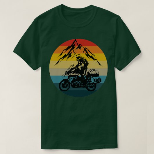  Retro Mountains off Road GS Adventure Moto T-shirt (Design voorkant)