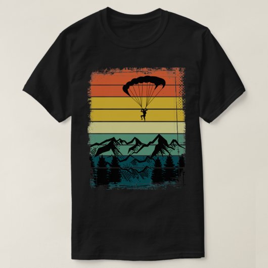 Retro Mountains Paraglider buitenshuis Hobby Parag T-shirt (Design voorkant)