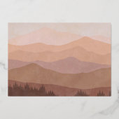 Retro Mountains Photo Weddenschap Save the Date Folie Uitnodiging (Achterkant)