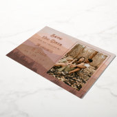 Retro Mountains Photo Weddenschap Save the Date Folie Uitnodiging (Gedraaid)
