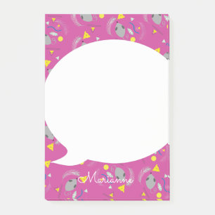 Retro Mouse Cheese Pink Post-it Notes