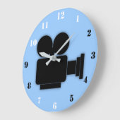 RETRO MOVIE CAMERA MET ZWARTE EN WITTE NUMMERS GROTE KLOK (Hoek)