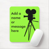 Retro Movie Camera Silhouette Muismat (Met muis)