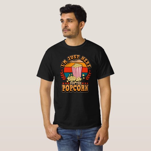 Retro Movie Cinema Movie Popcorn Funny Gezegde T-shirt (Voorkant volledig)