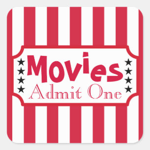 Retro Movie Home Theater Cinema Party Stickers