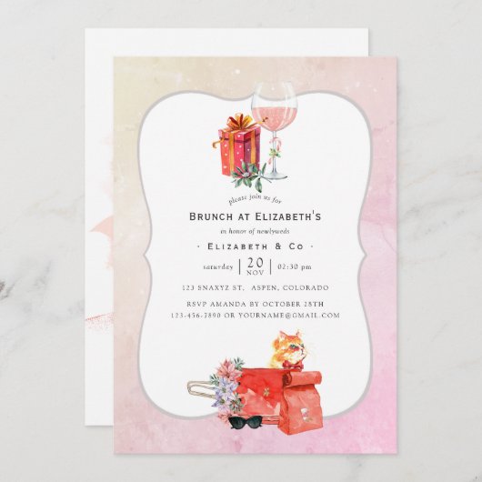 Retro Movie Kerstbridal Brunch Kaart (Voorkant / Achterkant)