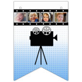 Retro Movie Night Thema Birthday Banner (Tweede vlag)