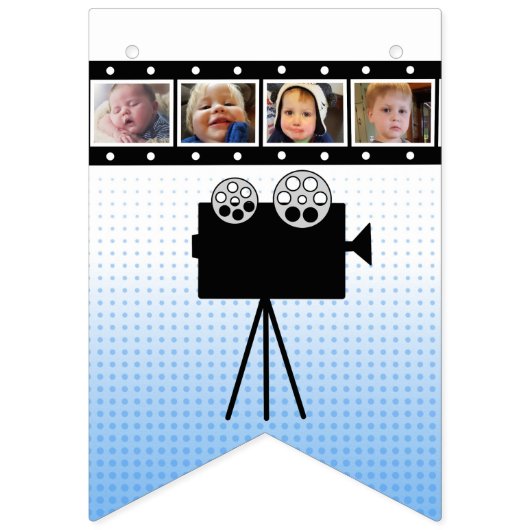 Retro Movie Night Thema Birthday Banner (Tweede vlag)