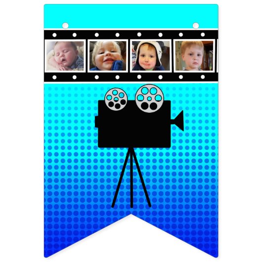 Retro Movie Night Thema Birthday Banner (Tweede vlag)