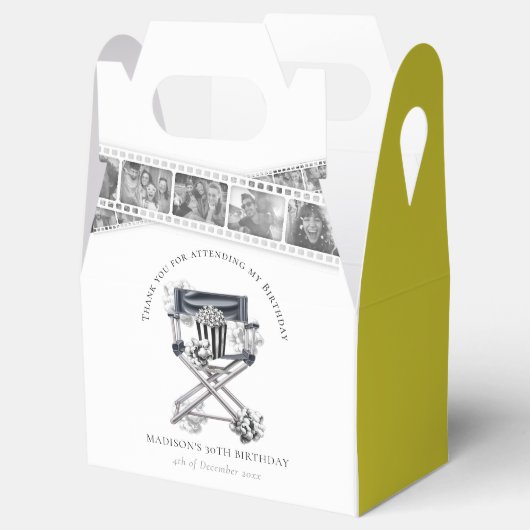 Retro Movie Night Verjaardag Custom Bedankdoosjes (Geopend)