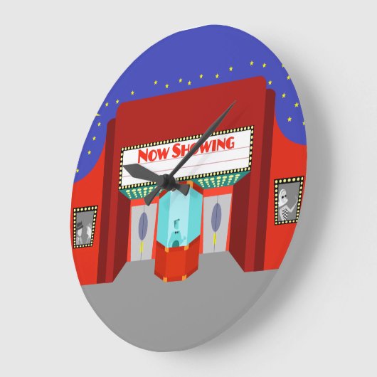 Retro Movie Theater Acryl Ronde Wandklok (Hoek)