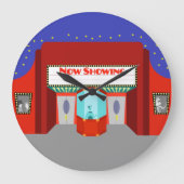 Retro Movie Theater Acryl Ronde Wandklok (Voorkant)