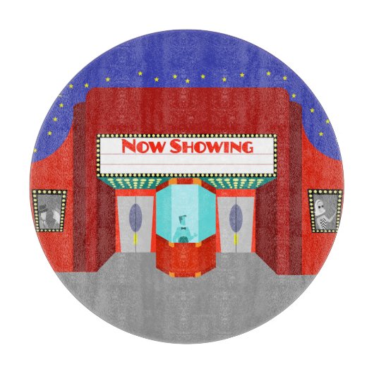 Retro Movie Theater Cutting Board Snijplank (Voorkant)