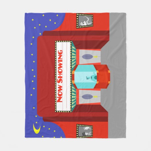 Retro Movie Theater Fleece Blanket (Voorkant)