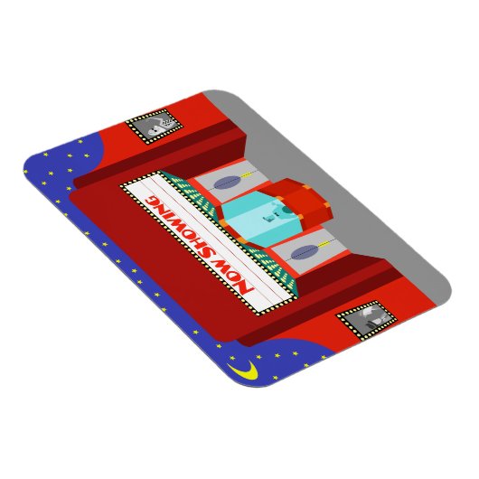 Retro Movie Theater flexibele magneet (Rechterzijde)