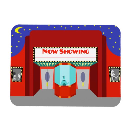 Retro Movie Theater flexibele magneet (Horizontaal)