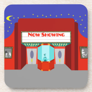 Retro Movie Theater Hard Plastic Onderzetters
