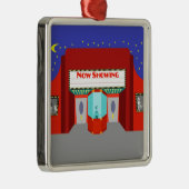 Retro Movie Theater Kerstversiering Metalen Ornament (Rechts)