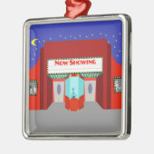 Retro Movie Theater Kerstversiering Metalen Ornament (Links)