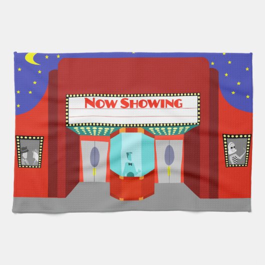 Retro Movie Theater Keukenhanddoek (Horizontaal)
