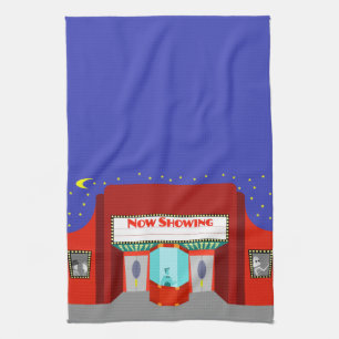 Retro Movie Theater Kitchen Towel Theedoek